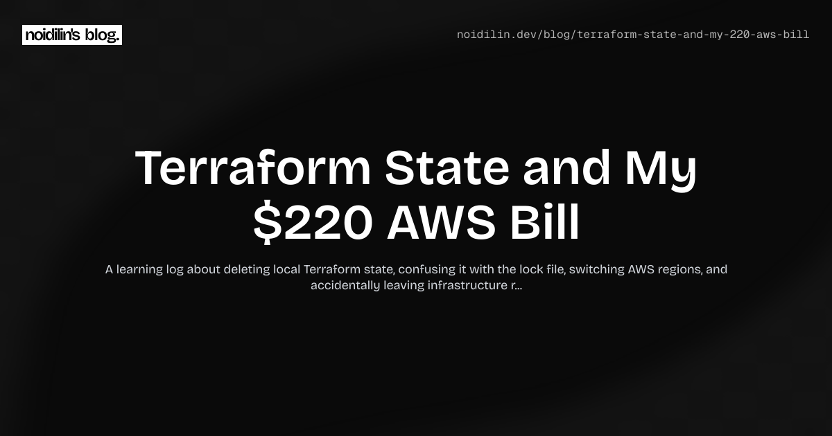 Terraform State and My $220 AWS Bill